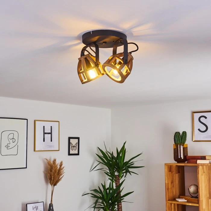 Hofstein Haervej Wood Deckenleuchte Schwarz, Holz hell, 2-flammig 9 Hofstein Haervej Wood Deckenleuchte Schwarz, Holz hell, 2-flammig – Bild 9