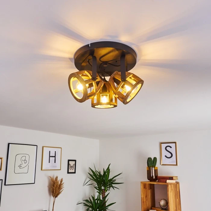 Hofstein Haervej Wood Deckenleuchte Schwarz, Holz hell, 3-flammig 14 Hofstein Haervej Wood Deckenleuchte Schwarz, Holz hell, 3-flammig – Bild 14