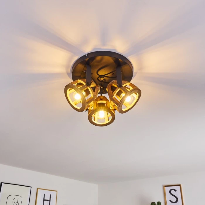 Hofstein Haervej Wood Deckenleuchte Schwarz, Holz hell, 3-flammig 16 Hofstein Haervej Wood Deckenleuchte Schwarz, Holz hell, 3-flammig – Bild 16