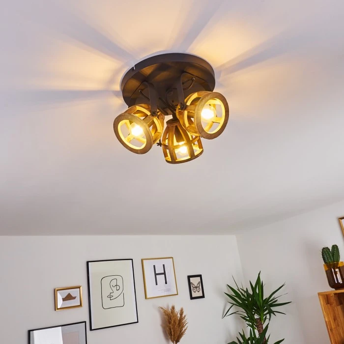 Hofstein Haervej Wood Deckenleuchte Schwarz, Holz hell, 3-flammig 8 Hofstein Haervej Wood Deckenleuchte Schwarz, Holz hell, 3-flammig – Bild 8