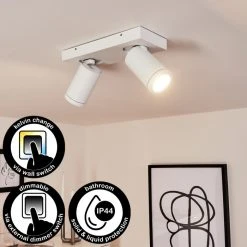 Hofstein Hakamken Deckenleuchte Weiß, 2-flammig