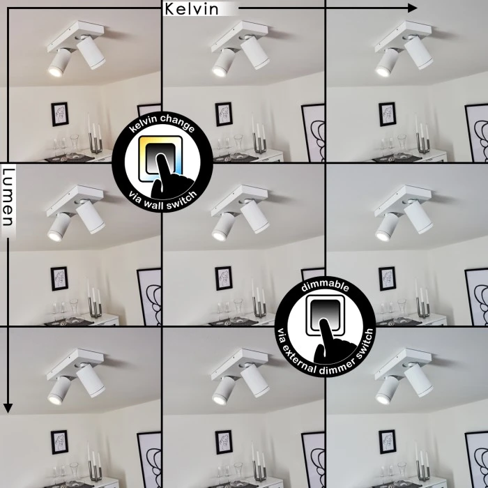 Hofstein Hakamken Deckenleuchte Weiß, 2-flammig 2 Hofstein Hakamken Deckenleuchte Weiß, 2-flammig – Bild 2