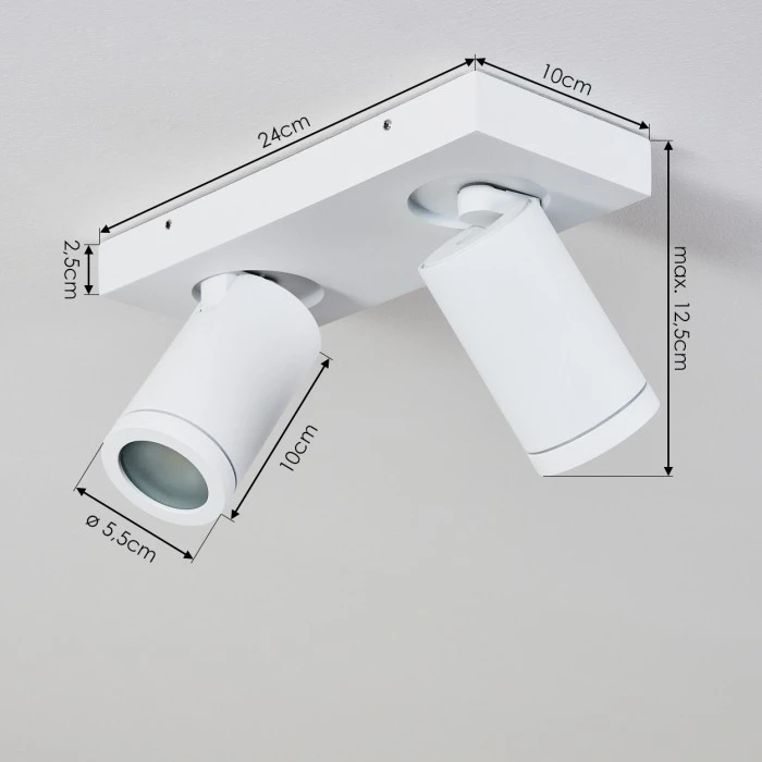 Hofstein Hakamken Deckenleuchte Weiß, 2-flammig 4 Hofstein Hakamken Deckenleuchte Weiß, 2-flammig – Bild 4