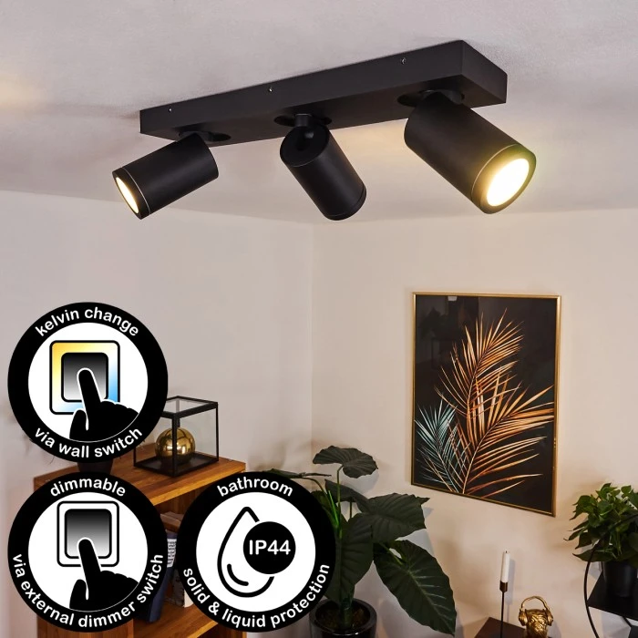 Hofstein Hakamken Deckenleuchte Schwarz, 3-flammig 1 Hofstein Hakamken Deckenleuchte Schwarz, 3-flammig