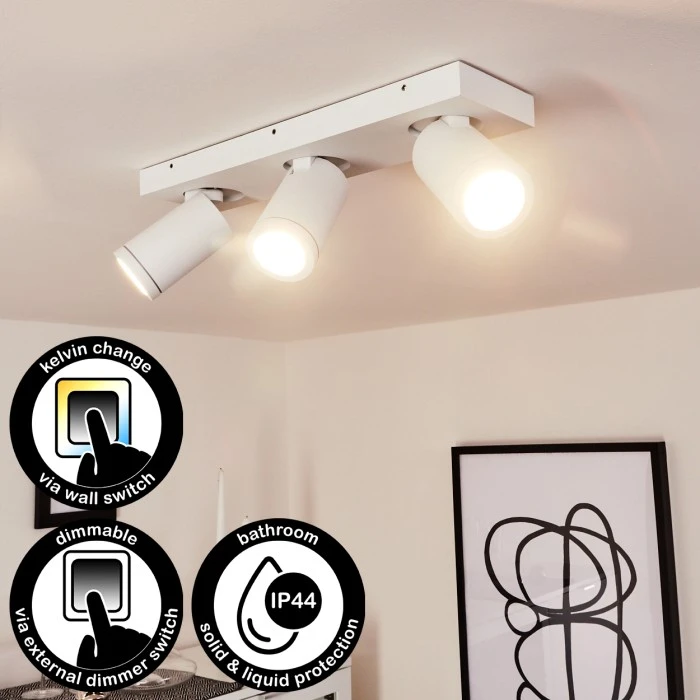 Hofstein Hakamken Deckenleuchte Weiß, 3-flammig 1 Hofstein Hakamken Deckenleuchte Weiß, 3-flammig