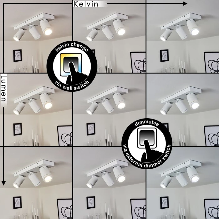 Hofstein Hakamken Deckenleuchte Weiß, 3-flammig 2 Hofstein Hakamken Deckenleuchte Weiß, 3-flammig – Bild 2