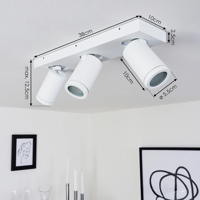 Hofstein Hakamken Deckenleuchte Weiß, 3-flammig 4 Hofstein Hakamken Deckenleuchte Weiß, 3-flammig – Bild 4