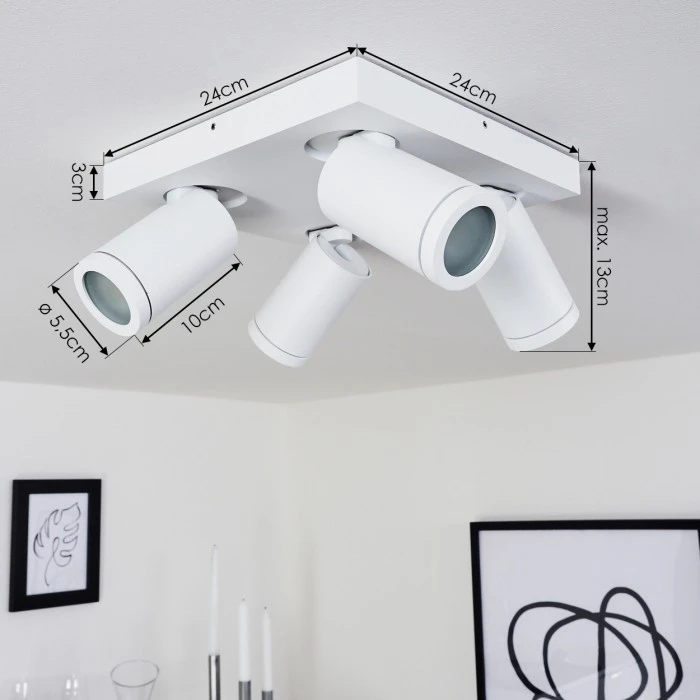 Hofstein Hakamken Deckenleuchte Weiß, 4-flammig 4 Hofstein Hakamken Deckenleuchte Weiß, 4-flammig – Bild 4