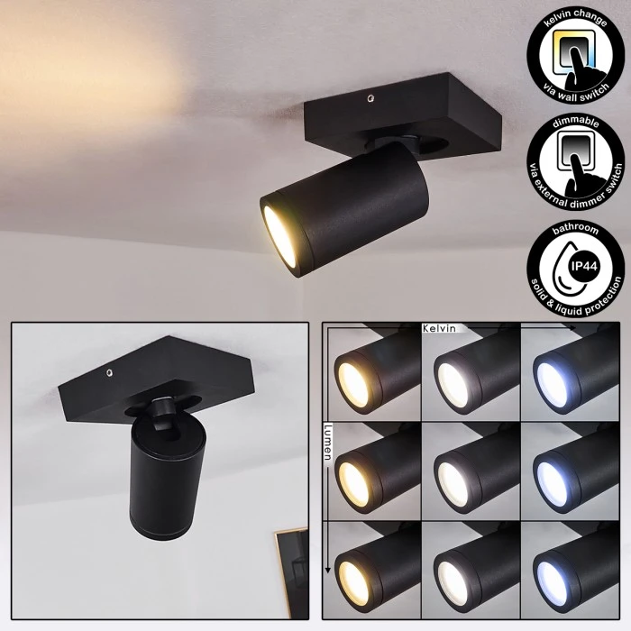 Hofstein Hakamken Deckenleuchte Schwarz, 1-flammig 1 Hofstein Hakamken Deckenleuchte Schwarz, 1-flammig