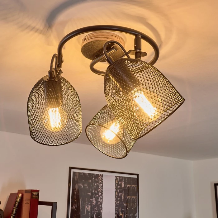 Hofstein Hakvaag Deckenleuchte Schwarz, Holz dunkel, 3-flammig 12 Hofstein Hakvaag Deckenleuchte Schwarz, Holz dunkel, 3-flammig – Bild 12