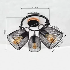 Hofstein Hakvaag Deckenleuchte Schwarz, Holz dunkel, 3-flammig 18 Hofstein Hakvaag Deckenleuchte Schwarz, Holz dunkel, 3-flammig -Bürolampen Verkäufe hakvaag deckenleuchte h3433829 3