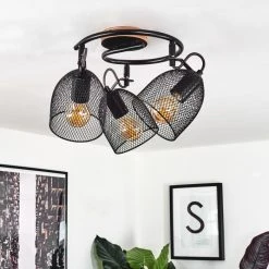 Hofstein Hakvaag Deckenleuchte Schwarz, Holz dunkel, 3-flammig 23 Hofstein Hakvaag Deckenleuchte Schwarz, Holz dunkel, 3-flammig -Bürolampen Verkäufe hakvaag deckenleuchte h3433829 8