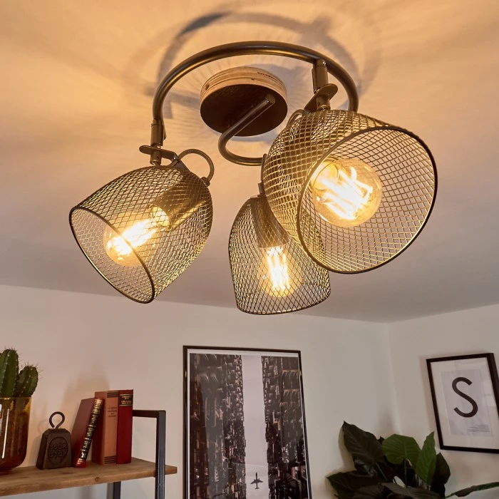 Hofstein Hakvaag Deckenleuchte Schwarz, Holz dunkel, 3-flammig 10 Hofstein Hakvaag Deckenleuchte Schwarz, Holz dunkel, 3-flammig – Bild 10