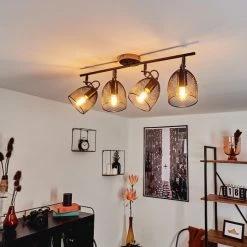 Hofstein Hakvaag Deckenleuchte Schwarz, Braun, 4-flammig -Bürolampen Verkäufe hakvaag deckenleuchte h3433843 11