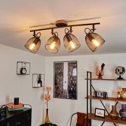 Hofstein Hakvaag Deckenleuchte Schwarz, Braun, 4-flammig -Bürolampen Verkäufe hakvaag deckenleuchte h3433843 13