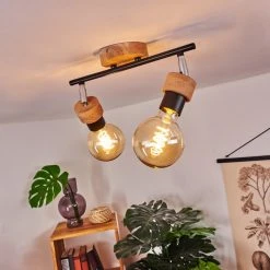 Hofstein Harran Deckenleuchte Chrom, Schwarz, Braun, 2-flammig -Bürolampen Verkäufe harran deckenleuchte h3441633 10