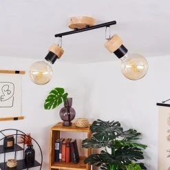 Hofstein Harran Deckenleuchte Chrom, Schwarz, Braun, 2-flammig -Bürolampen Verkäufe harran deckenleuchte h3441633 11