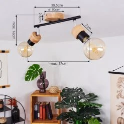 Hofstein Harran Deckenleuchte Chrom, Schwarz, Braun, 2-flammig -Bürolampen Verkäufe harran deckenleuchte h3441633 3