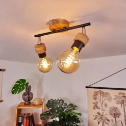 Hofstein Harran Deckenleuchte Chrom, Schwarz, Braun, 2-flammig -Bürolampen Verkäufe harran deckenleuchte h3441633 6