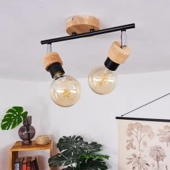 Hofstein Harran Deckenleuchte Chrom, Schwarz, Braun, 2-flammig -Bürolampen Verkäufe harran deckenleuchte h3441633 9