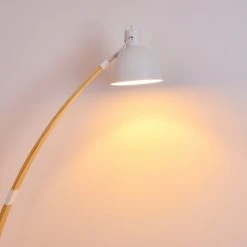 Hofstein Higashi Stehleuchte Weiß, Holz hell, 1-flammig -Bürolampen Verkäufe higashi stehleuchte h3358191 15