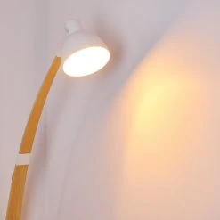 Hofstein Higashi Stehleuchte Weiß, Holz hell, 1-flammig -Bürolampen Verkäufe higashi stehleuchte h3358191 9