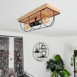 Hofstein Hodne Deckenleuchte Schwarz, Naturfarben, 2-flammig -Bürolampen Verkäufe hodne deckenleuchte h3434857 9