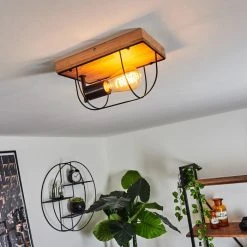 Hofstein Hodne Deckenleuchte Schwarz, Naturfarben, 1-flammig -Bürolampen Verkäufe hodne deckenleuchte h3441466 6