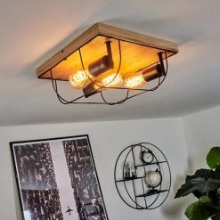 Hofstein Hodne Deckenleuchte Schwarz, Naturfarben, 3-flammig -Bürolampen Verkäufe hodne deckenleuchte h3441695 5