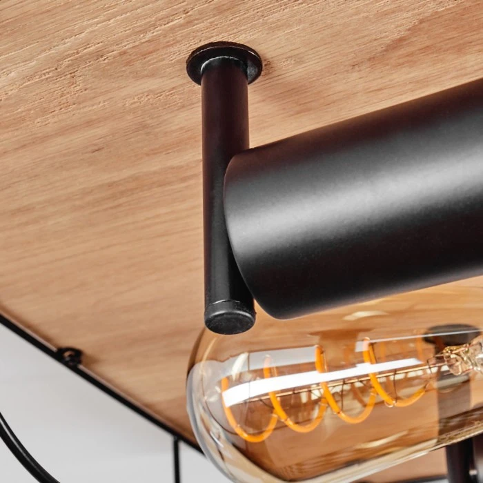 Hofstein Hodne Deckenleuchte Schwarz, Naturfarben, 4-flammig 6 Hofstein Hodne Deckenleuchte Schwarz, Naturfarben, 4-flammig – Bild 6