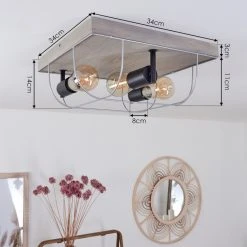 Hofstein Hodne Deckenleuchte Schwarz, Grau, Naturfarben, 3-flammig 14 Hofstein Hodne Deckenleuchte Schwarz, Grau, Naturfarben, 3-flammig -Bürolampen Verkäufe hodne deckenleuchte h3441732 3