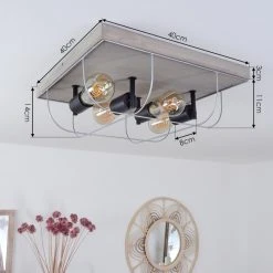 Hofstein Hodne Deckenleuchte Schwarz, Grau, Naturfarben, 4-flammig 13 Hofstein Hodne Deckenleuchte Schwarz, Grau, Naturfarben, 4-flammig -Bürolampen Verkäufe hodne deckenleuchte h3441749 3