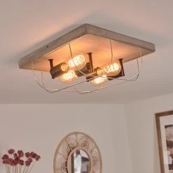 Hofstein Hodne Deckenleuchte Schwarz, Grau, Naturfarben, 4-flammig 18 Hofstein Hodne Deckenleuchte Schwarz, Grau, Naturfarben, 4-flammig -Bürolampen Verkäufe hodne deckenleuchte h3441749 8