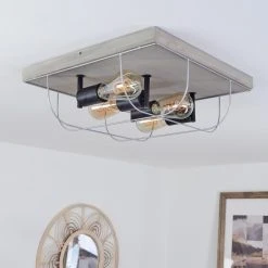 Hofstein Hodne Deckenleuchte Schwarz, Grau, Naturfarben, 4-flammig 19 Hofstein Hodne Deckenleuchte Schwarz, Grau, Naturfarben, 4-flammig -Bürolampen Verkäufe hodne deckenleuchte h3441749 9