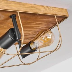 Hofstein Hodne Deckenleuchte Schwarz, Naturfarben, 2-flammig -Bürolampen Verkäufe hodne deckenleuchte h3441794 2