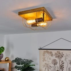 Hofstein Hodne Deckenleuchte Schwarz, Naturfarben, 2-flammig -Bürolampen Verkäufe hodne deckenleuchte h3441794 6