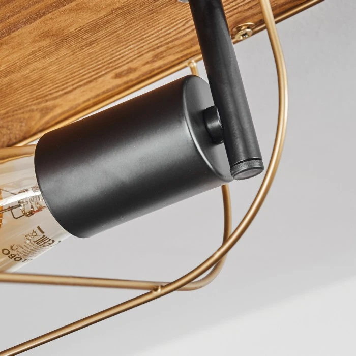 Hofstein Hodne Deckenleuchte Schwarz, Naturfarben, 3-flammig 5 Hofstein Hodne Deckenleuchte Schwarz, Naturfarben, 3-flammig – Bild 5