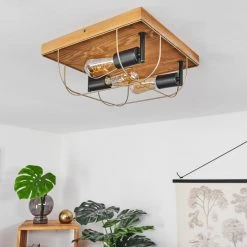 Hofstein Hodne Deckenleuchte Schwarz, Naturfarben, 3-flammig 18 Hofstein Hodne Deckenleuchte Schwarz, Naturfarben, 3-flammig -Bürolampen Verkäufe hodne deckenleuchte h3441800 8