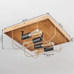 Hofstein Hodne Deckenleuchte Schwarz, Naturfarben, 4-flammig -Bürolampen Verkäufe hodne deckenleuchte h3441817 3