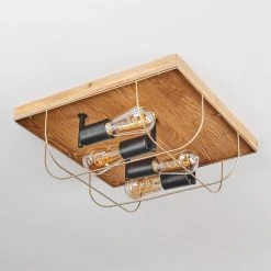 Hofstein Hodne Deckenleuchte Schwarz, Naturfarben, 4-flammig -Bürolampen Verkäufe hodne deckenleuchte h3441817 7