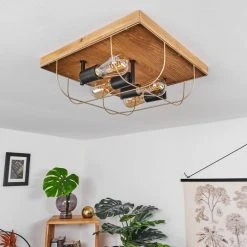 Hofstein Hodne Deckenleuchte Schwarz, Naturfarben, 4-flammig -Bürolampen Verkäufe hodne deckenleuchte h3441817 9