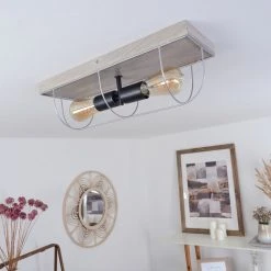 Hofstein Hodne Deckenleuchte Schwarz, Grau, Naturfarben, 2-flammig 23 Hofstein Hodne Deckenleuchte Schwarz, Grau, Naturfarben, 2-flammig -Bürolampen Verkäufe hodne deckenleuchte h3441954 11