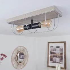 Hofstein Hodne Deckenleuchte Schwarz, Grau, Naturfarben, 2-flammig 21 Hofstein Hodne Deckenleuchte Schwarz, Grau, Naturfarben, 2-flammig -Bürolampen Verkäufe hodne deckenleuchte h3441954 9