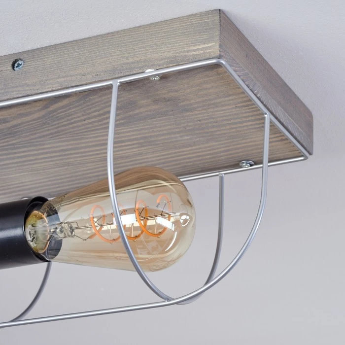 Hofstein Hodne Deckenleuchte Schwarz, Grau, Naturfarben, 1-flammig 3 Hofstein Hodne Deckenleuchte Schwarz, Grau, Naturfarben, 1-flammig – Bild 3