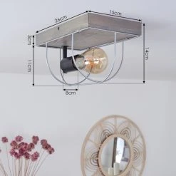 Hofstein Hodne Deckenleuchte Schwarz, Grau, Naturfarben, 1-flammig 13 Hofstein Hodne Deckenleuchte Schwarz, Grau, Naturfarben, 1-flammig -Bürolampen Verkäufe hodne deckenleuchte h3441992 3