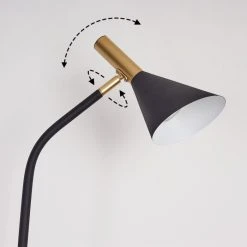 Hofstein Hybla Stehleuchte Schwarz, Gold, 1-flammig -Bürolampen Verkäufe hybla stehleuchte h3415276 2