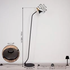 Hofstein Hybla Stehleuchte Schwarz, Gold, 1-flammig -Bürolampen Verkäufe hybla stehleuchte h3415276 3