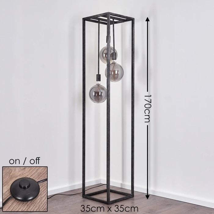 Hofstein Janskloster Stehleuchte Stahl gebürstet, 3-flammig 2 Hofstein Janskloster Stehleuchte Stahl gebürstet, 3-flammig – Bild 2