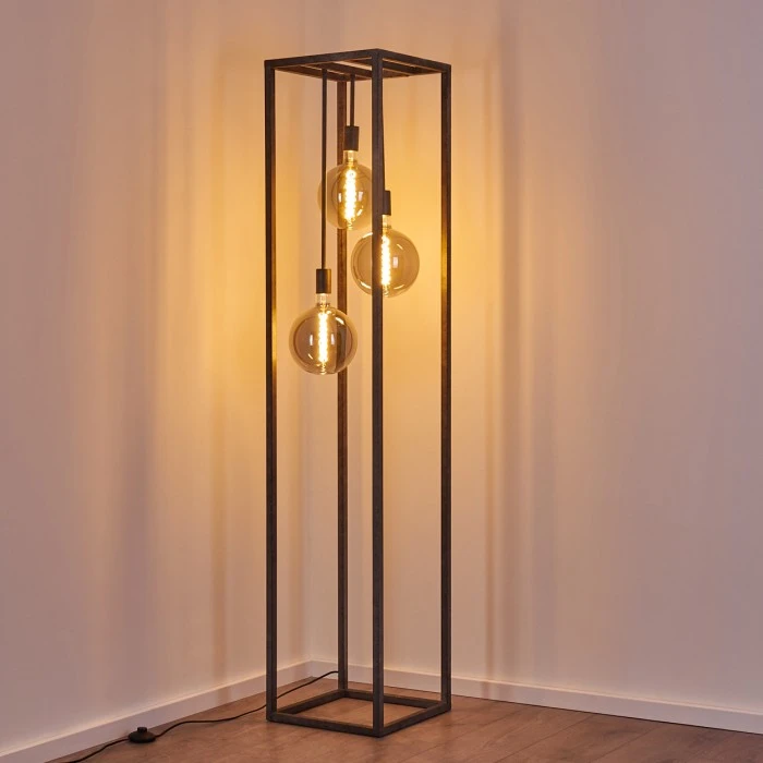 Hofstein Janskloster Stehleuchte Stahl gebürstet, 3-flammig 3 Hofstein Janskloster Stehleuchte Stahl gebürstet, 3-flammig – Bild 3