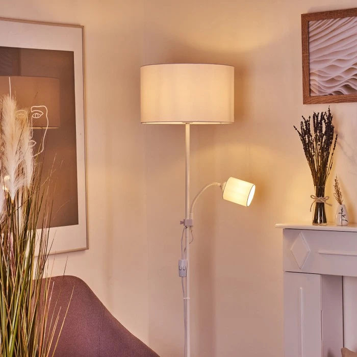 Hofstein Jobsbo Stehleuchte Weiß, 2-flammig 11 Hofstein Jobsbo Stehleuchte Weiß, 2-flammig – Bild 11